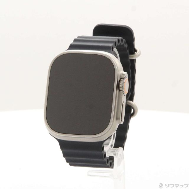 (中古)Apple Apple Watch Ultra GPS + Cellular 49mm チタニウムケース ミッドナイトオーシャンバンド(352-ud)