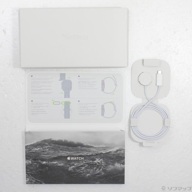 (中古)Apple Apple Watch Ultra GPS + Cellular 49mm チタニウムケース ミッドナイトオーシャンバンド(352-ud)