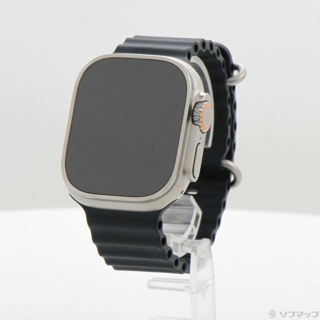 (中古)Apple Apple Watch Ultra GPS + Cellular 49mm チタニウムケース ミッドナイトオーシャンバンド(352-ud)