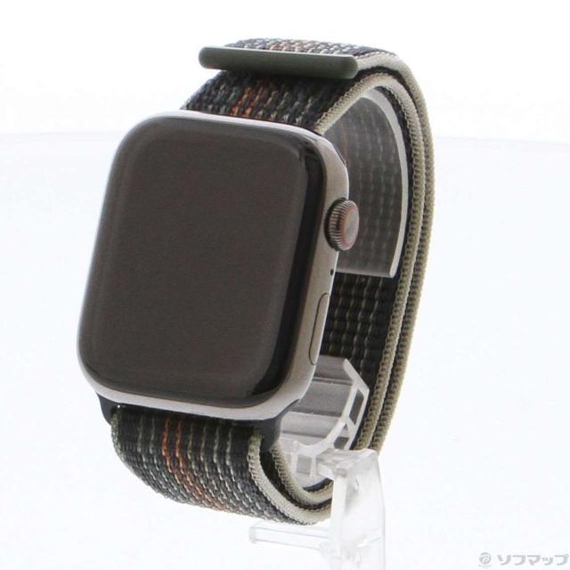 (中古)Apple Apple Watch Series 8 GPS + Cellular 45mm グラファイトステンレススチールケース ミッドナイトスポーツループ(352-ud)