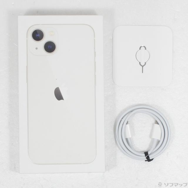 中古)Apple iPhone13 128GB スターライト MLND3J⁄A SIMフリー(196-ud