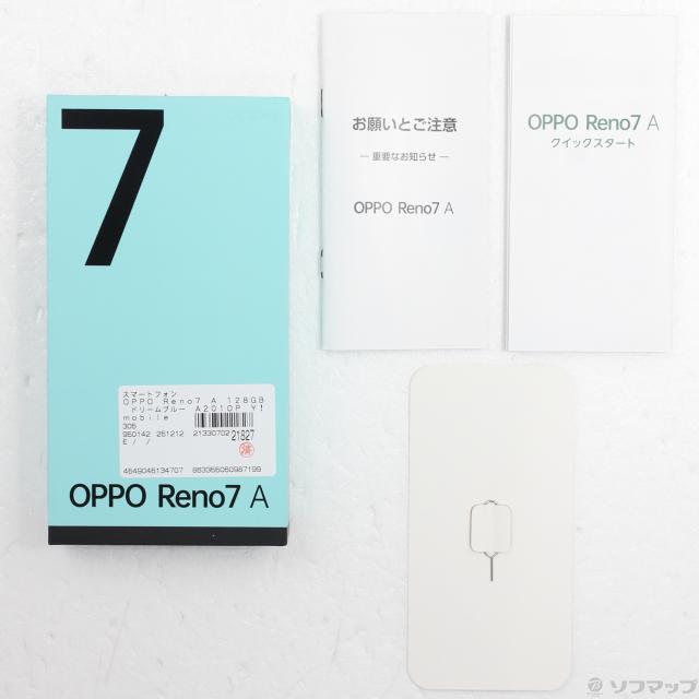 (中古)OPPO OPPO Reno7 A 128GB ドリームブルー A201OP Y!mobile SIMフリー(262-ud)_4