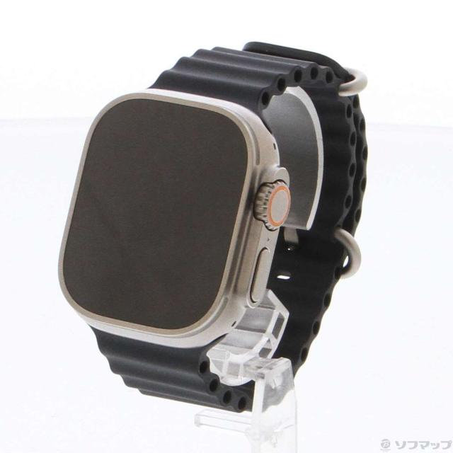 (中古)Apple Apple Watch Ultra GPS + Cellular 49mm チタニウムケース ミッドナイトオーシャンバンド(344-ud)