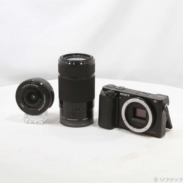 (中古)SONY α6000 ILCE-6000Y ブラック ダブルズームレンズキット(258-ud)
