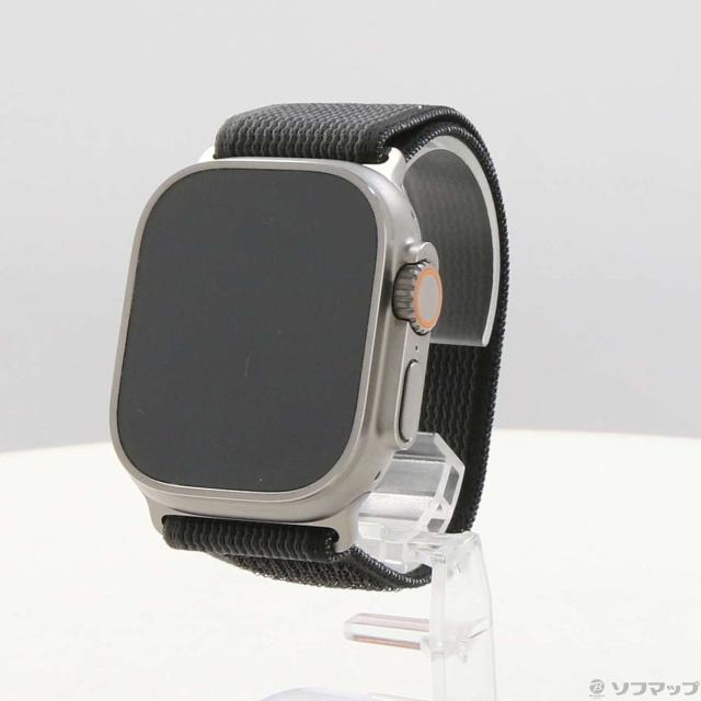 (中古)Apple Apple Watch Ultra GPS + Cellular 49mm チタニウムケース ブラック/グレイトレイルループ(344-ud)