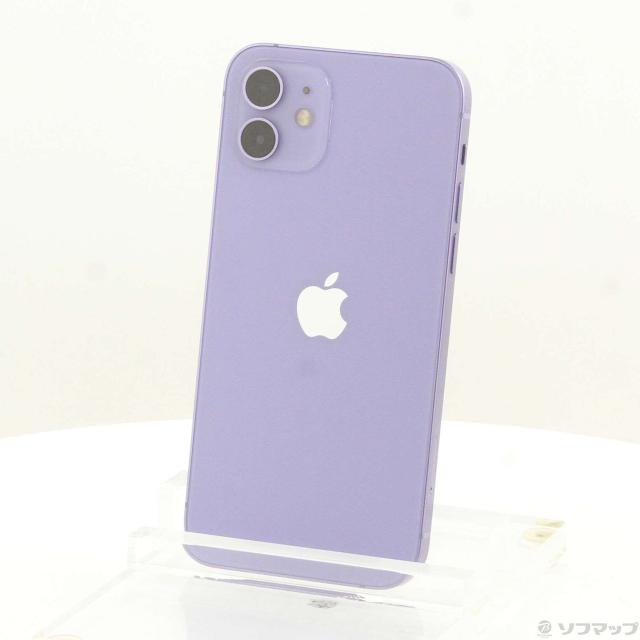 (中古)Apple iPhone12 64GB パープル MJNH3J/A SIMフリー(247-ud)