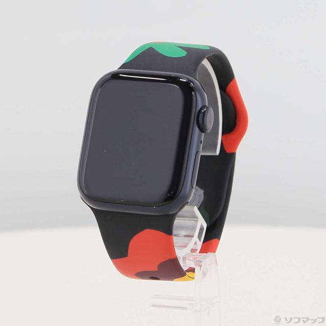 (中古)Apple Apple Watch Series 9 GPS 41mm ミッドナイトアルミニウムケース Black Unityスポーツバンド -ユニティブルーム-(348-ud)