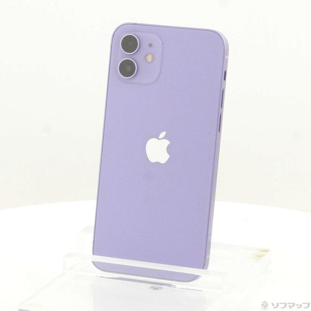 (中古)Apple iPhone12 64GB パープル MJNH3J/A SIMフリー(269-ud)