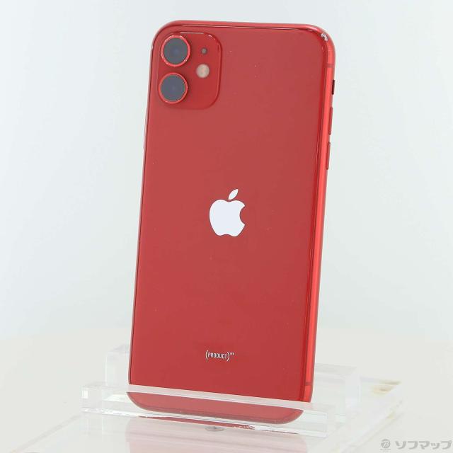 (中古)Apple iPhone11 64GB プロダクトレッド MWLV2J/A SIMフリー(349-ud)