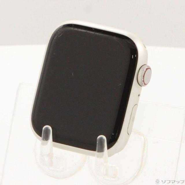 (中古)Apple Apple Watch Series 8 GPS + Cellular 45mm スターライトアルミニウムケース バンド無し(352-ud)