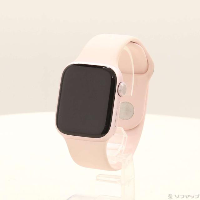 (中古)Apple Apple Watch Series 9 GPS 41mm ピンクアルミニウムケース ライトピンクスポーツバンド(198-ud)