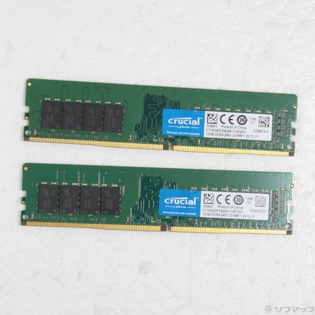 (中古)288P PC4-19200 DDR4-2400 32GB 16GB×2枚組(262-ud)