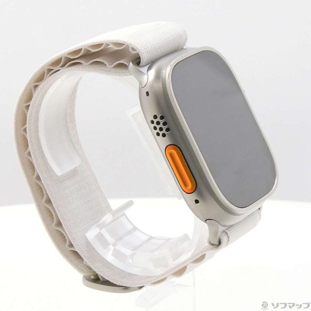 (中古)Apple Apple Watch Ultra GPS + Cellular 49mm チタニウムケース スターライトアルパインループ(349-ud)_3