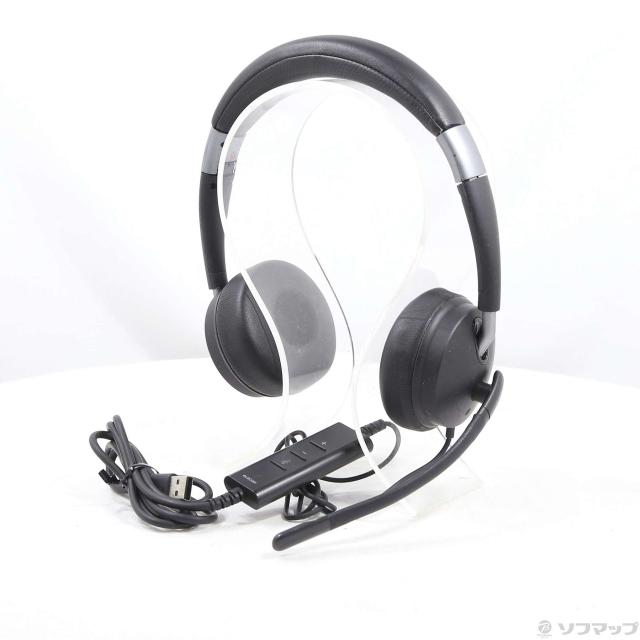 (中古)ELECOM デュアルマイクノイズリダクション有線ヘッドセット USB 両耳 HS-HP101UNCBK(262-ud)