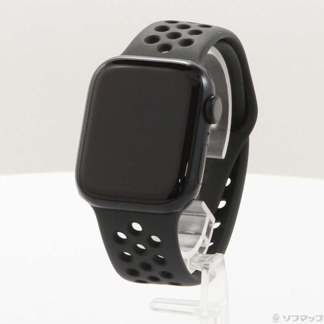 (中古)Apple Apple Watch Series 7 Nike GPS 41mm ミッドナイトアルミニウムケース アンスラサイト/ブラックNIKEスポーツバンド(262-ud)