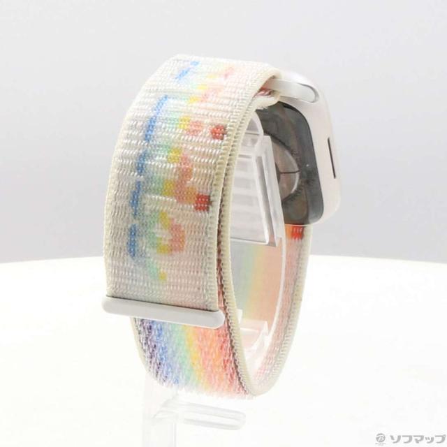 (中古)Apple Apple Watch Series 7 GPS 41mm スターライトアルミニウムケース プライドエディションスポーツループ(276-ud)_2