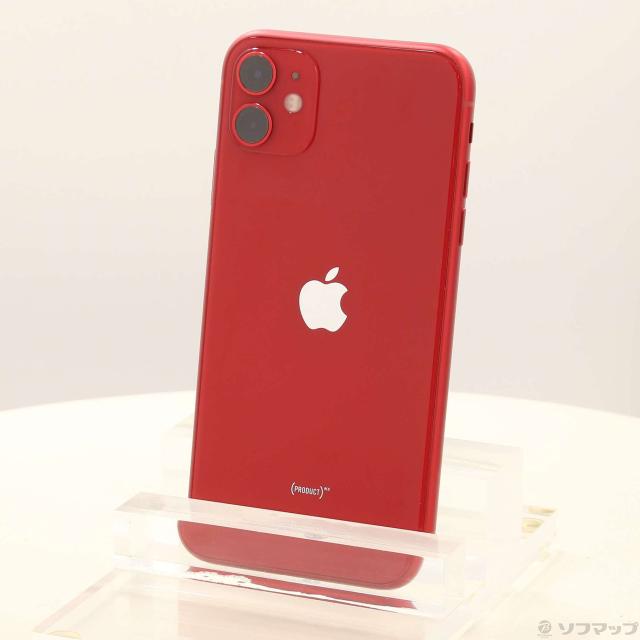(中古)Apple iPhone11 64GB プロダクトレッド MWLV2J/A SIMフリー(258-ud)
