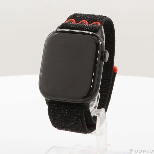 (中古)Watch Series 11 GPS + Cellular 46mm ジェットブラックアルミニウムケース ミッドナイトブラックNikeスポーツループ(262-ud)