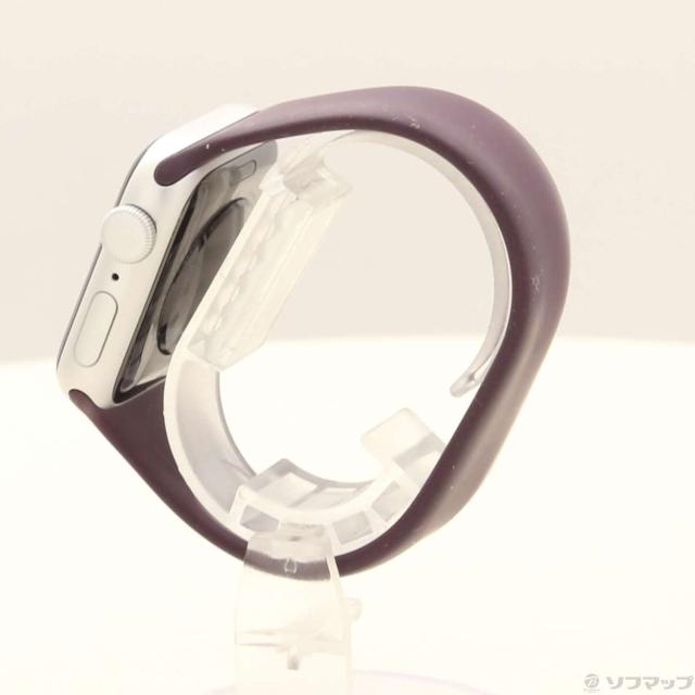 (中古)Apple Apple Watch SE 第1世代 GPS 40mm シルバーアルミニウムケース ダークチェリーソロループ(198-ud)_1