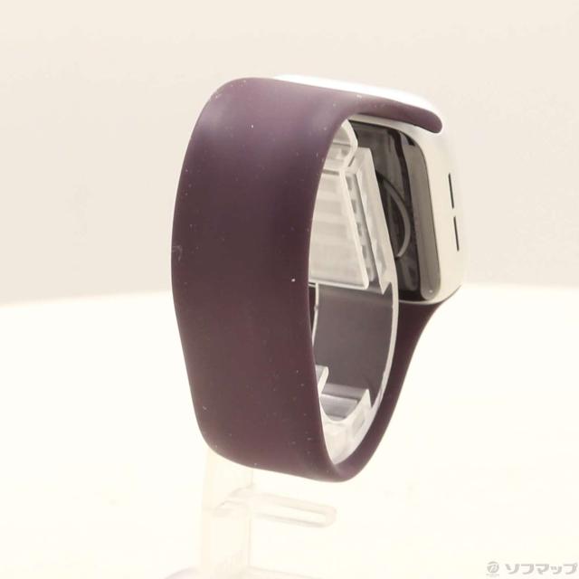 (中古)Apple Apple Watch SE 第1世代 GPS 40mm シルバーアルミニウムケース ダークチェリーソロループ(198-ud)_2