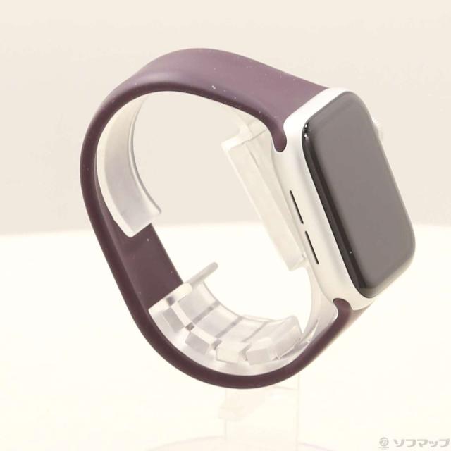 (中古)Apple Apple Watch SE 第1世代 GPS 40mm シルバーアルミニウムケース ダークチェリーソロループ(198-ud)_3