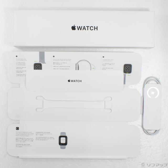 (中古)Apple Apple Watch SE 第1世代 GPS 40mm シルバーアルミニウムケース ダークチェリーソロループ(198-ud)_4