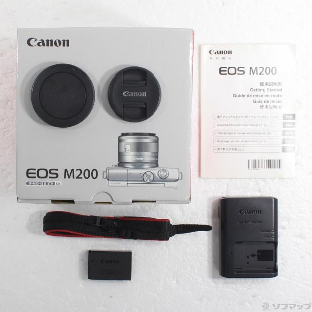 (中古)Canon EOS M200 EF-M15-45 IS STM レンズキット ホワイト(262-ud)