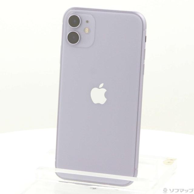 (中古)Apple iPhone11 64GB パープル NWLX2J/A SIMフリー(262-ud)
