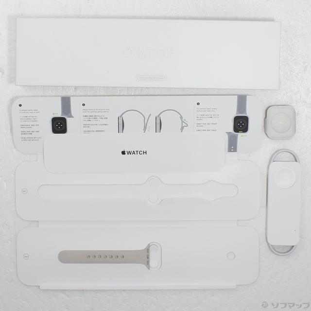 (中古)Apple Apple Watch Series 8 GPS + Cellular 41mm ゴールドステンレススチールケース スターライトスポーツバンド(377-ud)_4