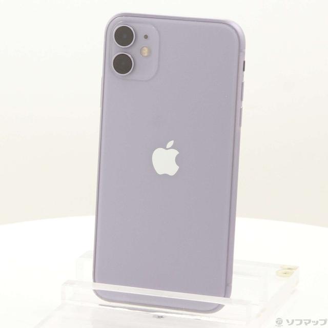 (中古)Apple iPhone11 64GB パープル MWLX2J/A SIMフリー(262-ud)