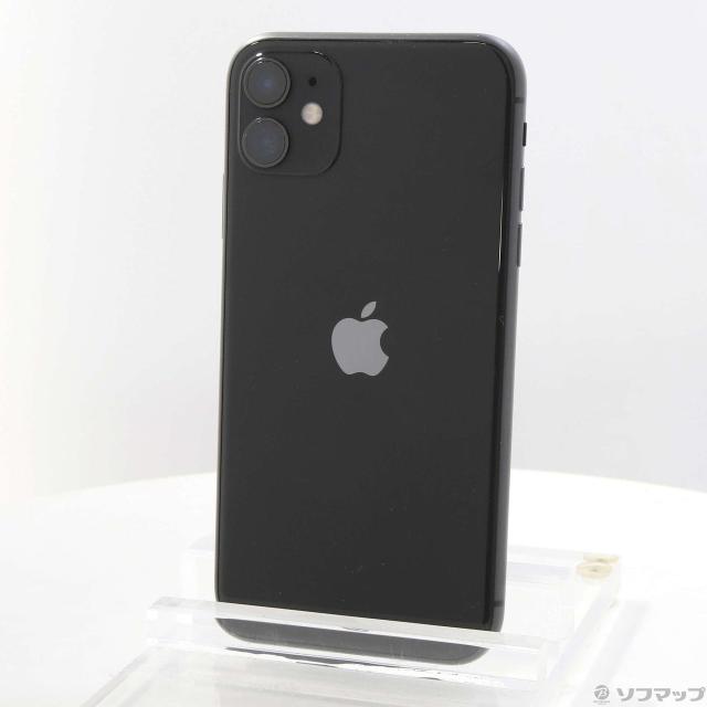 (中古)Apple iPhone11 64GB ブラック MHDA3J/A SIMフリー(198-ud)