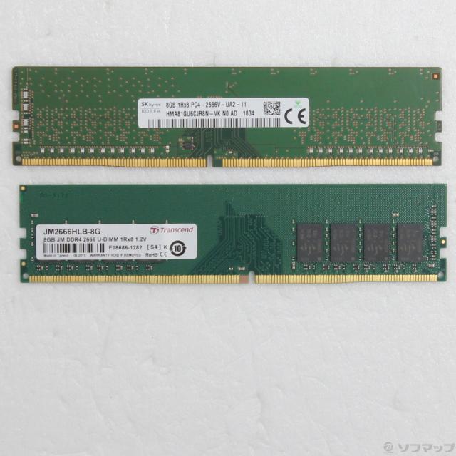 (中古)288P PC4-21300 DDR4-2666 16GB 8GB×2枚組(262-ud)