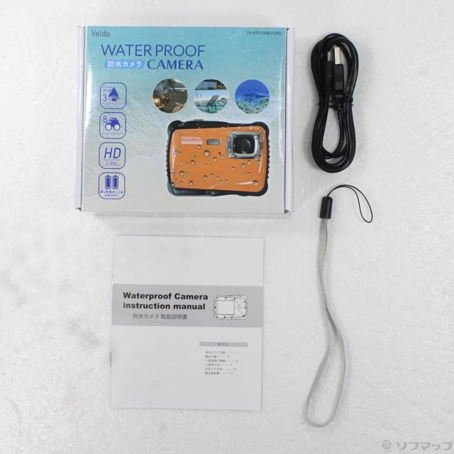 (中古)(展示品) 防水デジタルカメラ 単4電池モデル オレンジ TN-WTP-CAM01(269-ud)_4