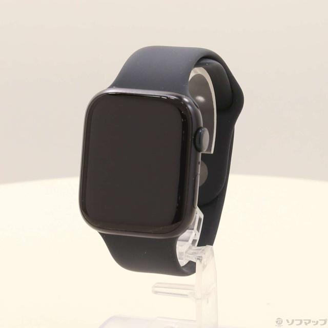 (中古)Apple Apple Watch Series 9 GPS 45mm ミッドナイトアルミニウムケース ミッドナイトスポーツバンド(198-ud)
