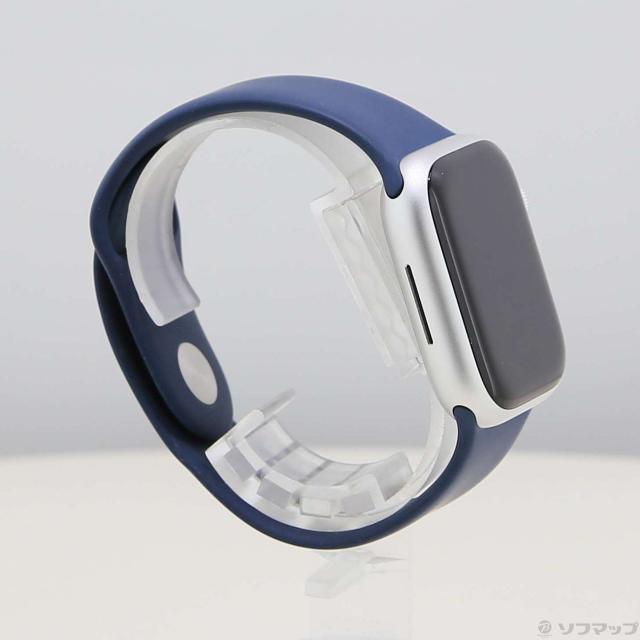 (中古)Apple Apple Watch Series 9 GPS 41mm シルバーアルミニウムケース ストームブルースポーツバンド(305-ud)_3