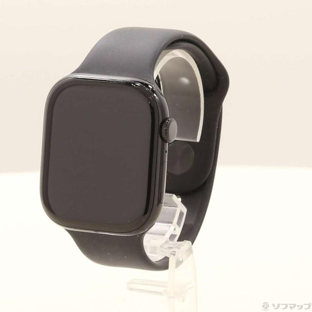 (中古)Apple Apple Watch Series 10 GPS 46mm ジェットブラックアルミニウムケース ブラックスポーツバンド(198-ud)