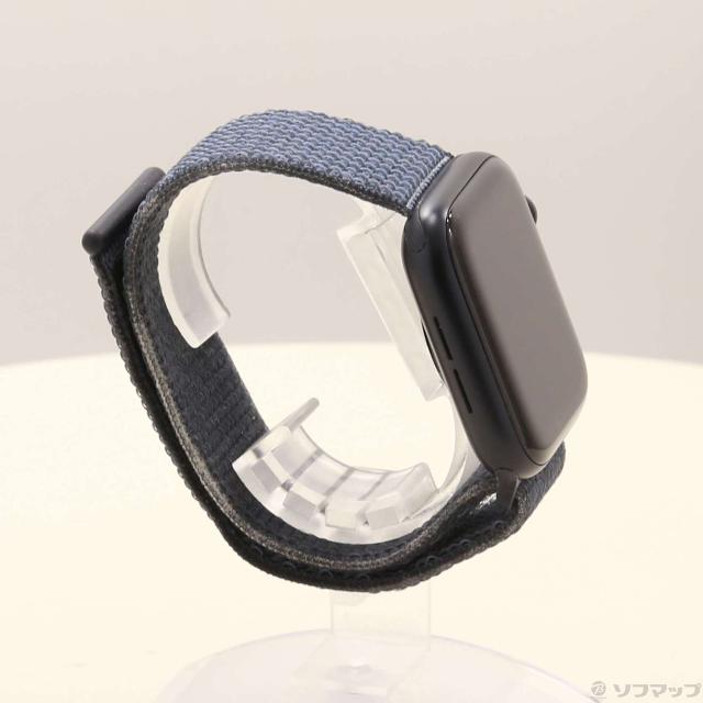 (中古)Apple Apple Watch SE 第3世代 GPS + Cellular 44mm ミッドナイトアルミニウムケース アンカーブルースポーツループ(297-ud)_3