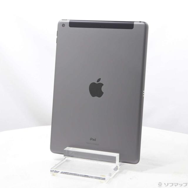 (中古)Apple iPad 第9世代 64GB スペースグレイ MK473J/A auロック解除SIMフリー(198-ud)