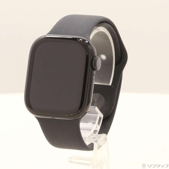 (中古)Apple Apple Watch Series 10 GPS 42mm ジェットブラックアルミニウムケース ブラックスポーツバンド(198-ud)