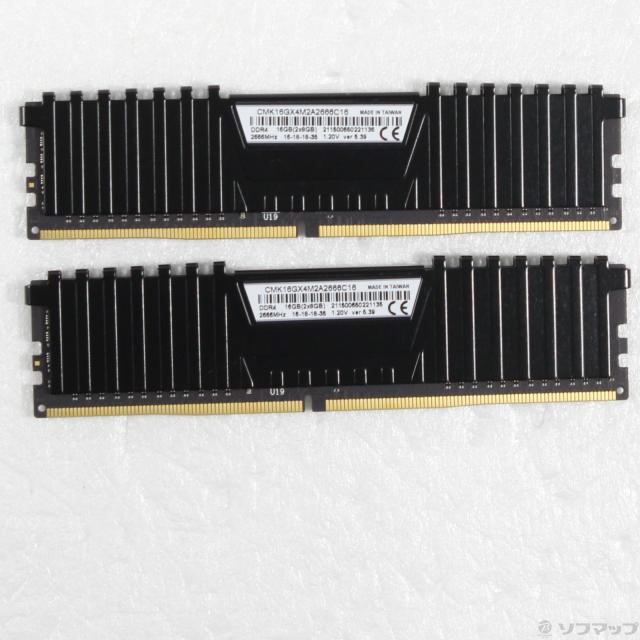 (中古)CORSAIR CMK16GX4M2A2666C16 16GB 8GB×2枚組(377-ud)