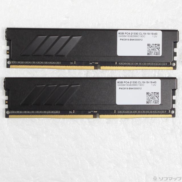 (中古)288P PC4-21300 DDR4-2666 16GB 8GB×2枚組(344-ud)