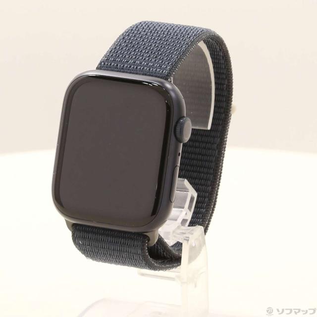 (中古)Apple Apple Watch Series 9 GPS 45mm ミッドナイトアルミニウムケース ミッドナイトスポーツループ(198-ud)