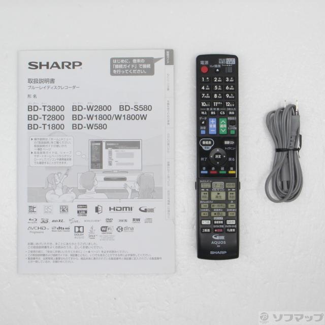 (中古)SHARP (中古品) BD-W580 ブルーレイレコーダー AQUOS(アクオス) ブルーレイ [500GB] (生産完了品) [500GB /2番組同時録画](198-ud)