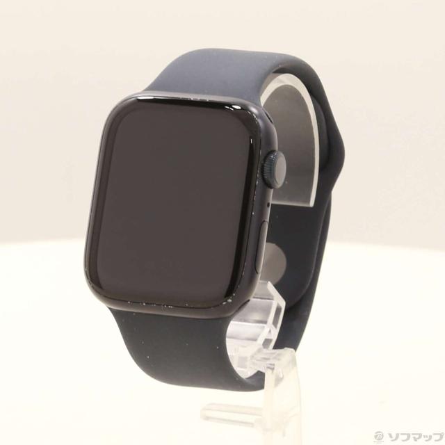 (中古)Apple Apple Watch Series 9 GPS 45mm ミッドナイトアルミニウムケース ミッドナイトスポーツバンド(198-ud)