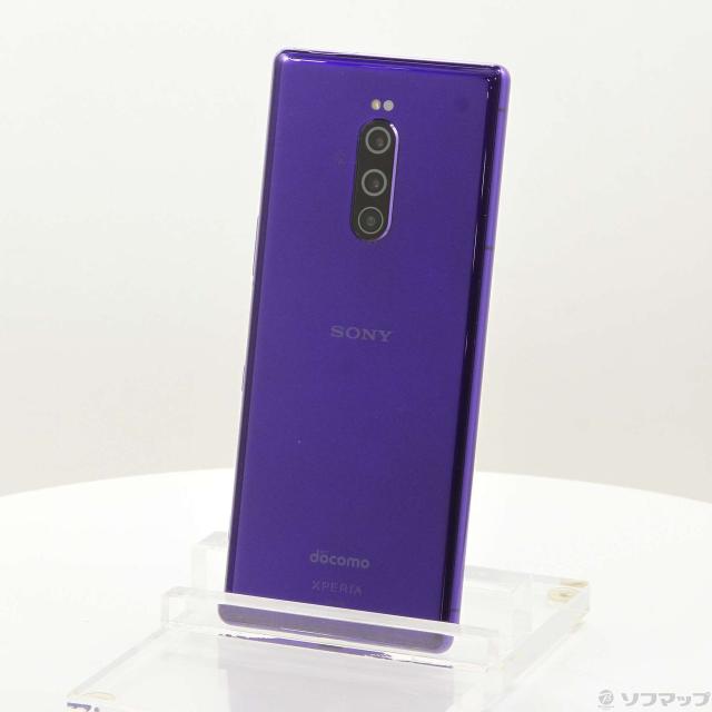 (中古)SONY Xperia 1 64GB パープル SO-03L docomoロック解除SIMフリー(198-ud)