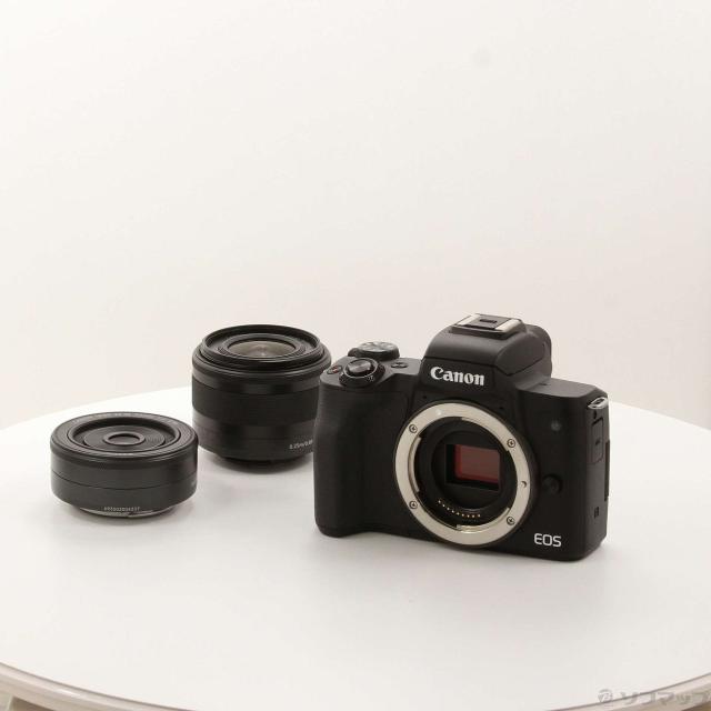 中古)Canon EOS Kiss M (ブラック) ダブルレンズキット(262-ud