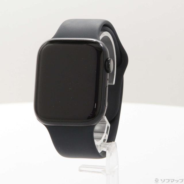 (中古)Apple Apple Watch Series 7 GPS 45mm ミッドナイトアルミニウムケース ミッドナイトスポーツバンド(349-ud)