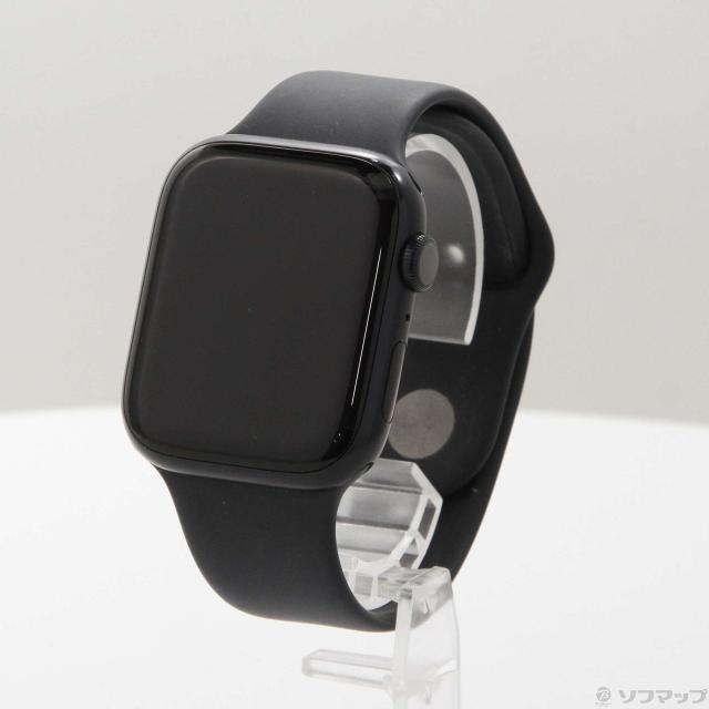 (中古)Apple Apple Watch Series 8 GPS 45mm ミッドナイトアルミニウムケース ミッドナイトスポーツバンド(198-ud)