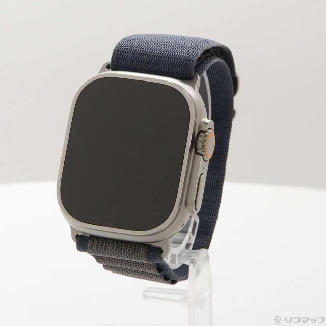 (中古)Apple Apple Watch Ultra 2 GPS + Cellular 49mm チタニウムケース ブルーアルパインループ(348-ud)