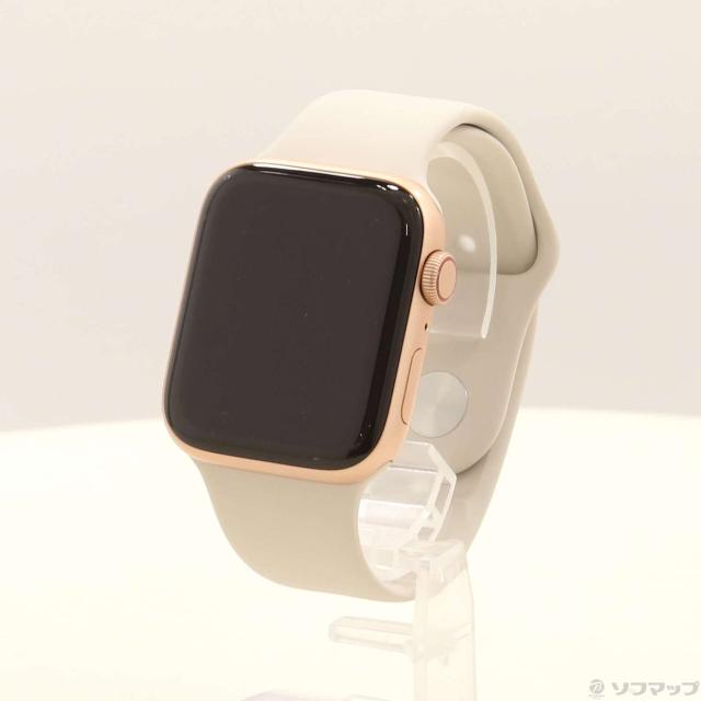 (中古)Apple Apple Watch SE 第1世代 GPS + Cellular 44mm ゴールドアルミニウムケース スターライトスポーツバンド(198-ud)